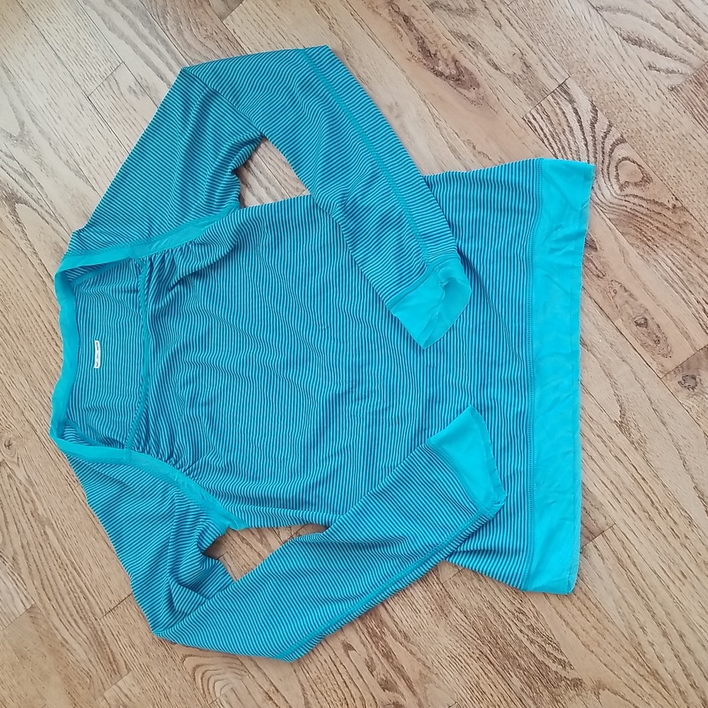 (4) lululemon athletica Striped Wet Dry Warm Lightweight Mesh Trim Activewear
